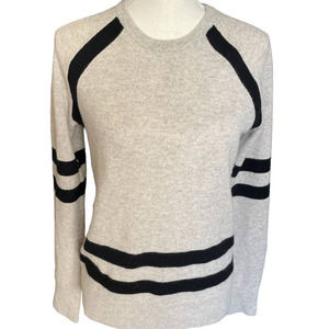 Equipment Femme Womens CASHMERE Striped Sweater Long Sleeve Size S/P CREAM